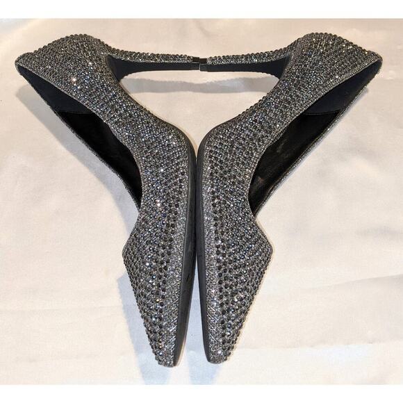 Michael Kors Womens Alina Flex Pointed Toe Pumps Anthracite Grey 10M Embellished - Picture 6 of 9